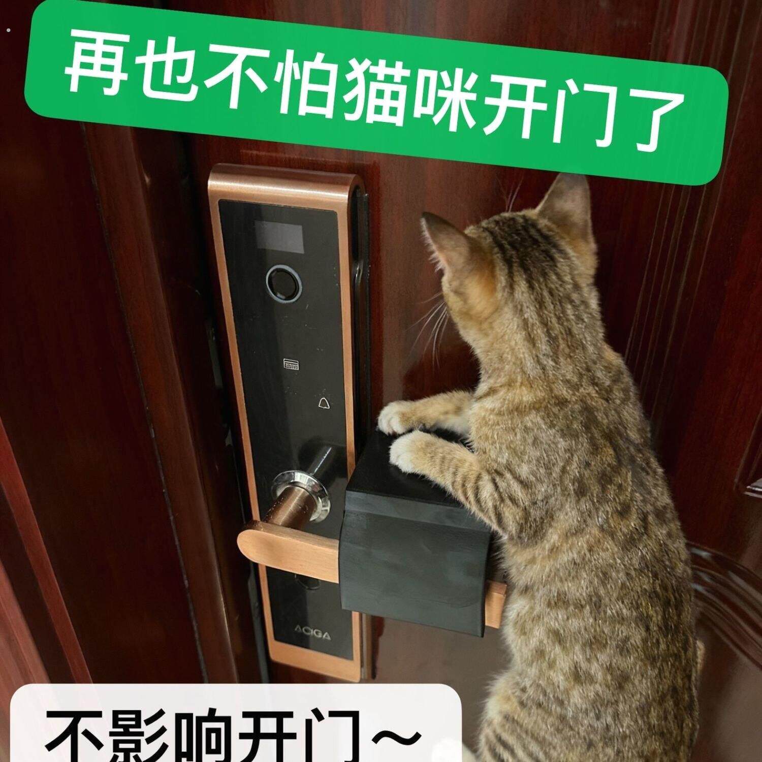 防止开门杀神器入户门宠物防开神器智能密码门锁大门双向把手防猫