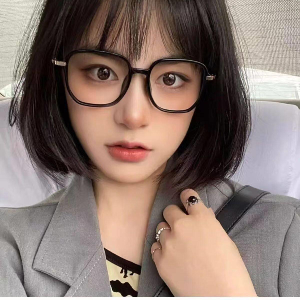 蓝光复古豹纹防眼镜女可配度数近视专业配镜素颜大框女式眼睛镜框