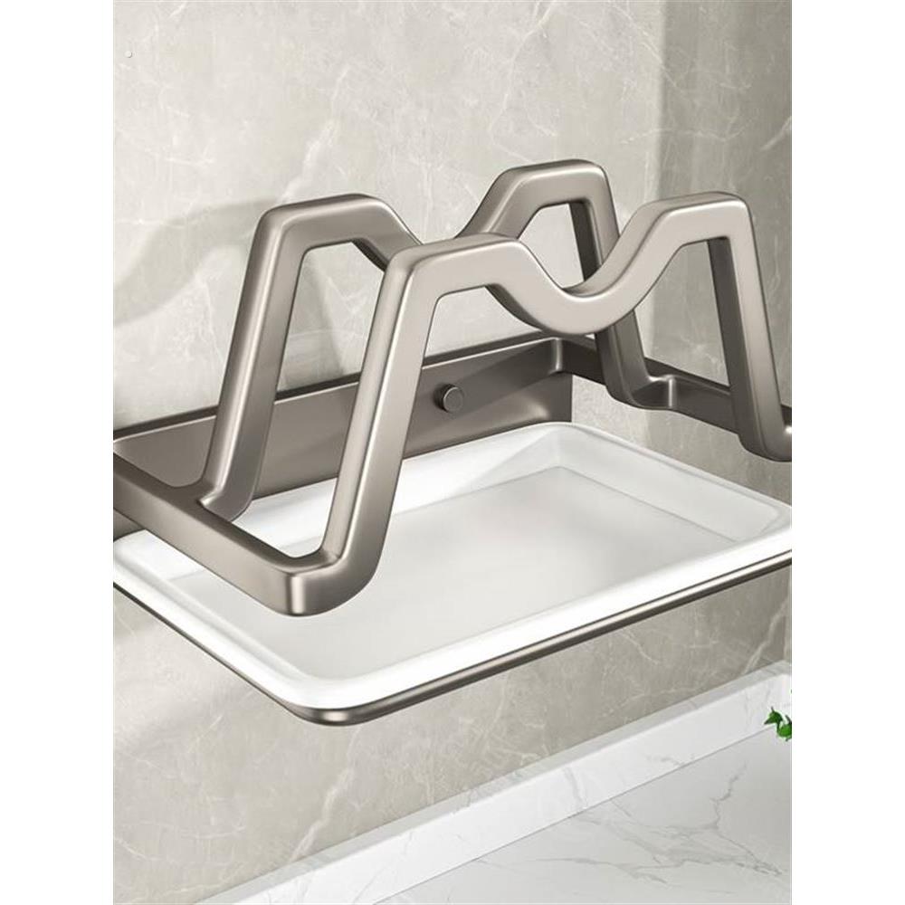 锅盖架子壁挂式免打孔厨房置物架砧板案板菜板放置架墙上收纳神器