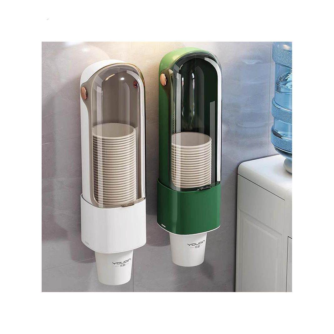 纸杯架取杯架放一次性杯子水杯收纳盒神器饮水机自动落杯器置物架