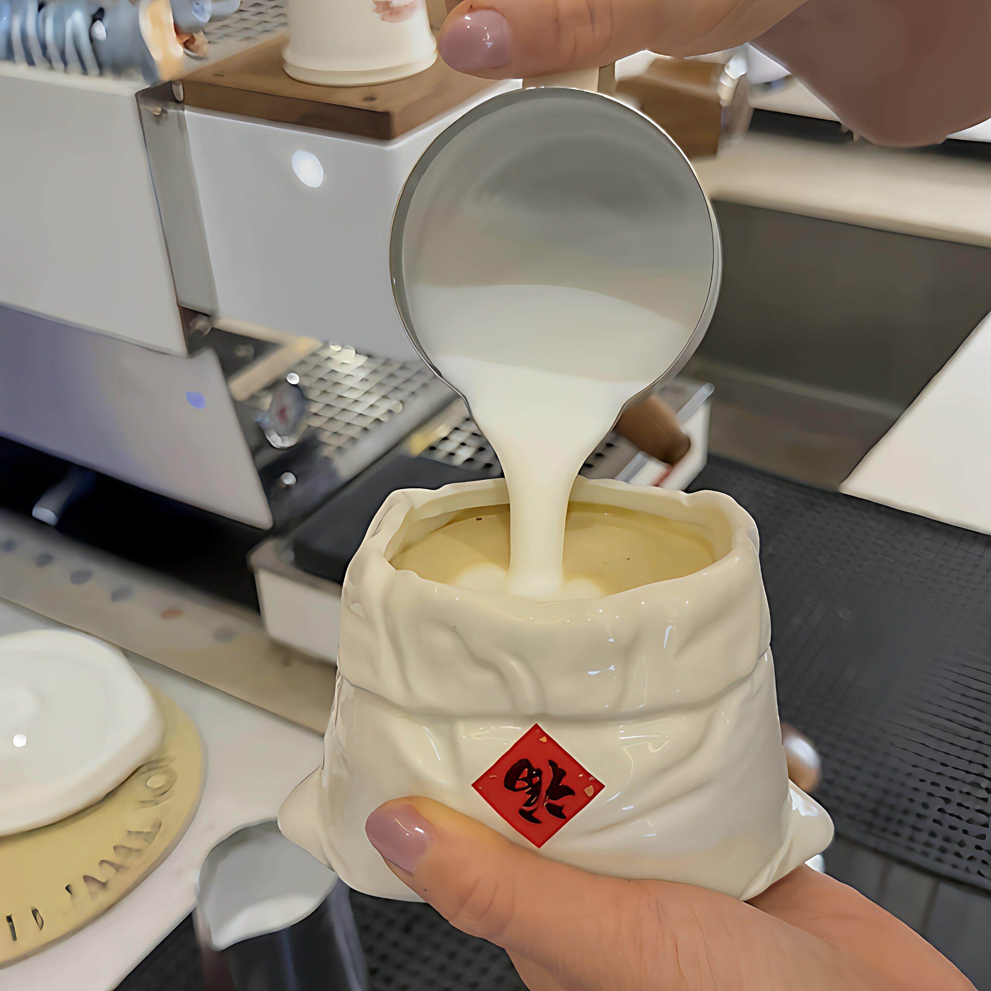 布袋咖啡杯陶瓷立体马克杯创意高颜值小众纸袋杯精致女生喝水杯子