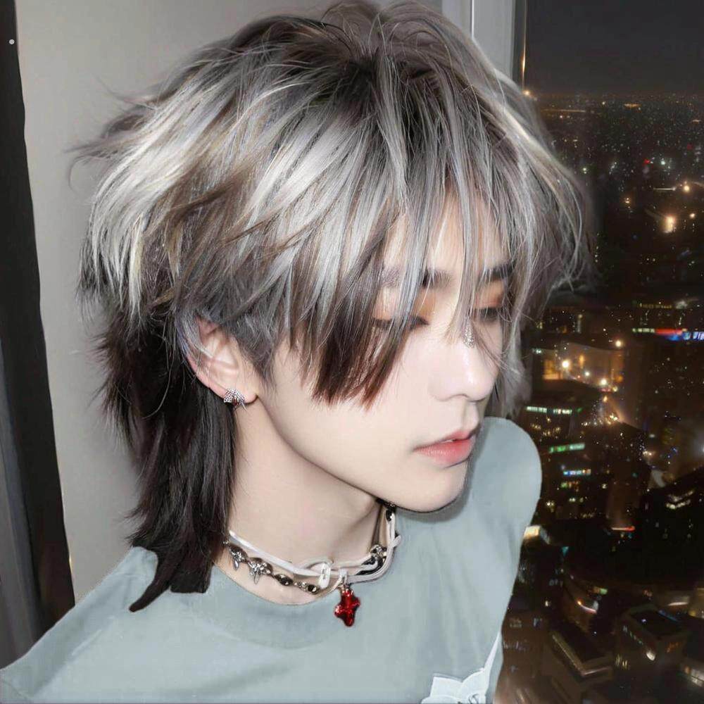 假发男款假发男全头套式男生微分碎盖短发齐刘海韩版帅气男士日常