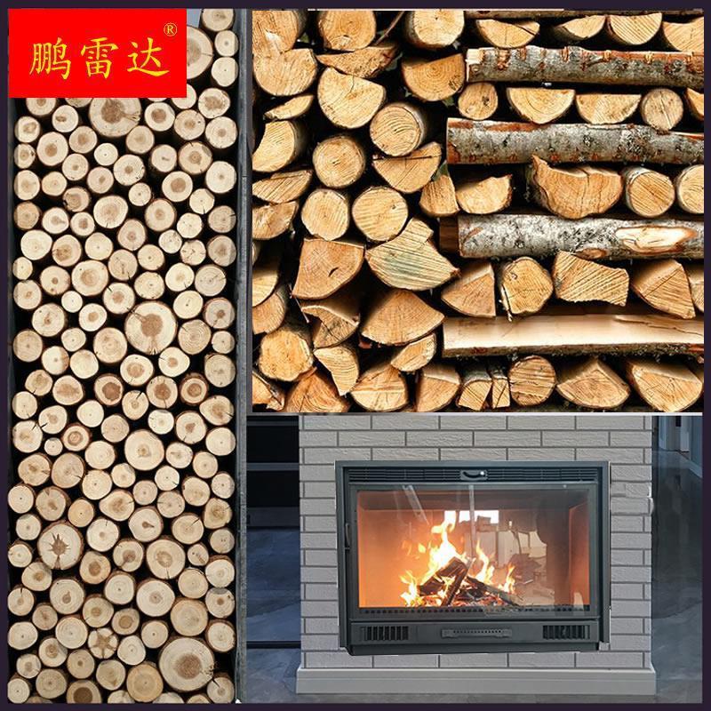 壁炉柴火家用燃木取暖炉木头白桦木材柴墙客厅背景墙装饰木柴