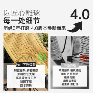坐睡两用阳台家用躺椅户外休闲午休单人椅 藤椅舒服久坐靠背椅新款