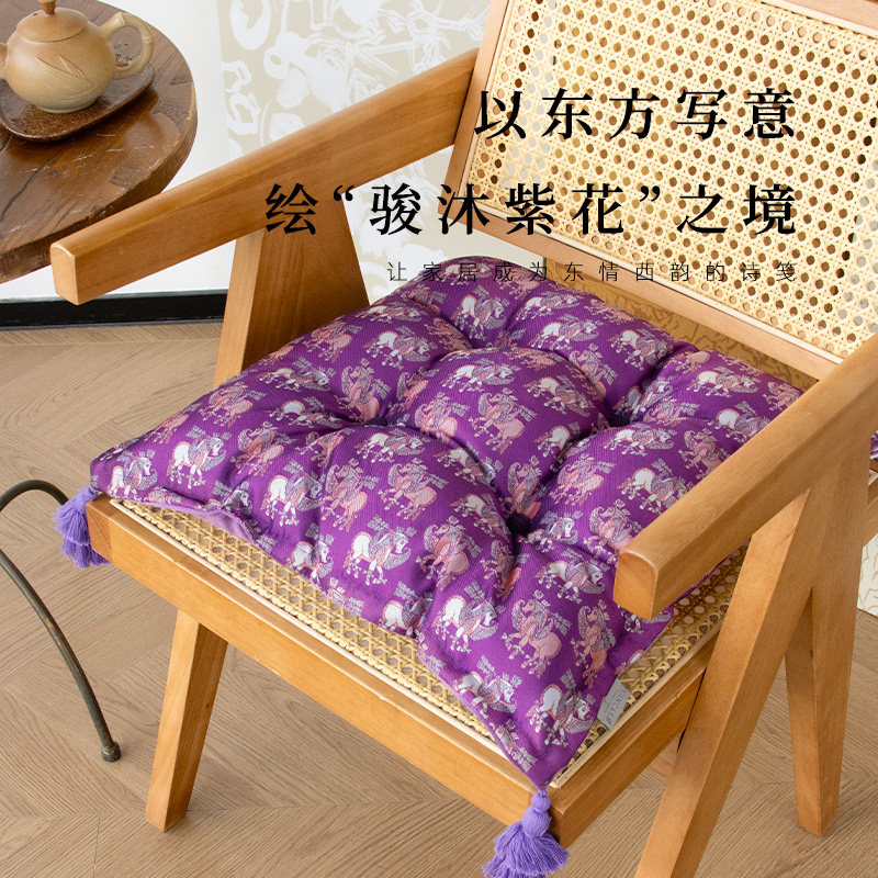萬見「骏沐紫呈」法式中国风马年坐垫椅子加厚客厅餐椅垫中式座垫,居家布艺,椅垫,淘宝优惠券,粉丝福利购,淘宝优惠卷