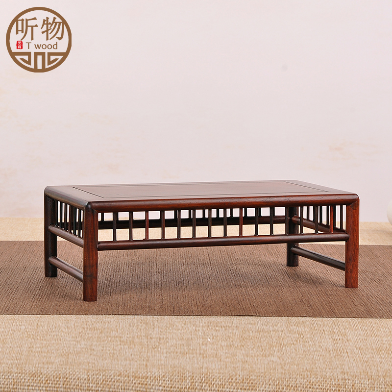 优选红木雕刻工艺品摆件底座茶具实木托架方形奇石玉石茶壶花盆景