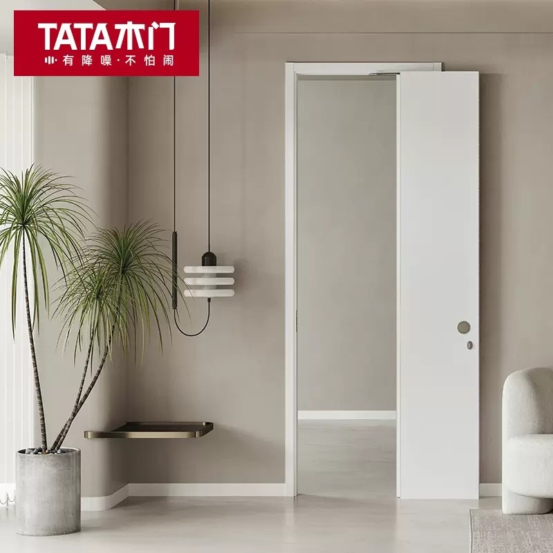 TATA木门卫生间隔断卧室厕所厨房浴室隔音简易推拉门伸缩隐形门