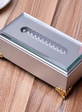 优选长方形发光底座七彩白灯两档灯光水晶貔貅玻璃玉器展示架摆件