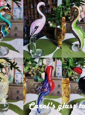 优选卡罗尔 H火烈鸟鹦鹉合集古法琉璃摆件婚礼装饰品乔迁礼物桌面