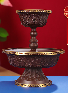 优选纯铜供护法杯精工雕花八吉祥供水杯藏式民族风用品摆件圣水杯