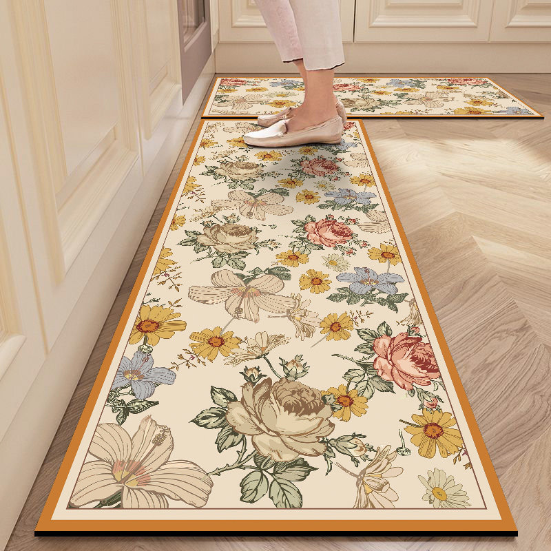 优选田园碎花厨房地垫长条吸水吸油耐脏防滑地毯橡胶矽藻泥门口垫,居家布艺,厨房地垫,淘宝优惠券,粉丝福利购,淘宝优惠卷