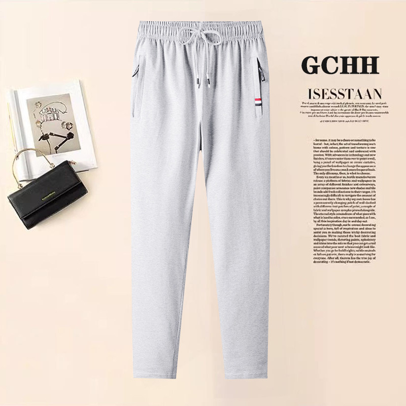 大码运动裤中年妈妈裤子女春秋休闲裤直筒加肥加大纯棉中老年裤子