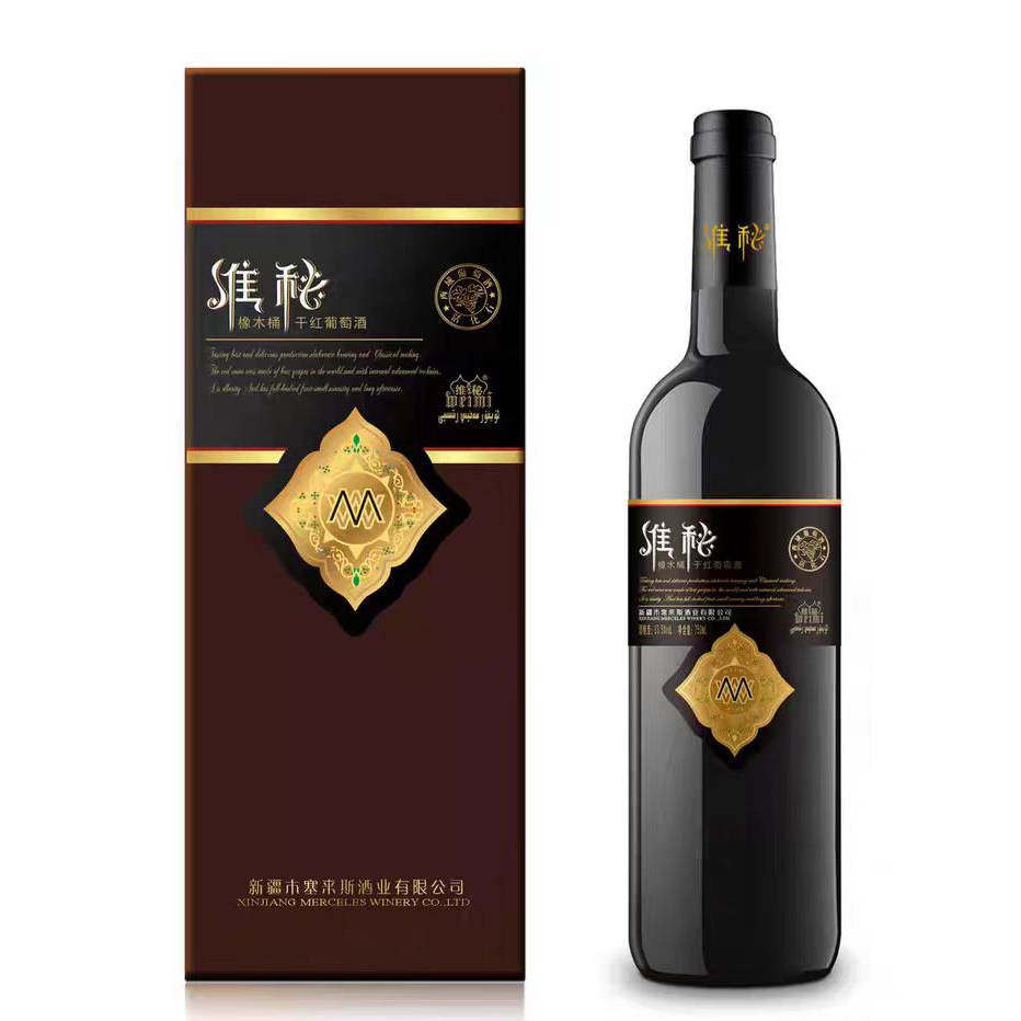 维秘橡木桶干红葡萄酒 源自新疆 纯果发酵 新疆礼物特产750ml/瓶