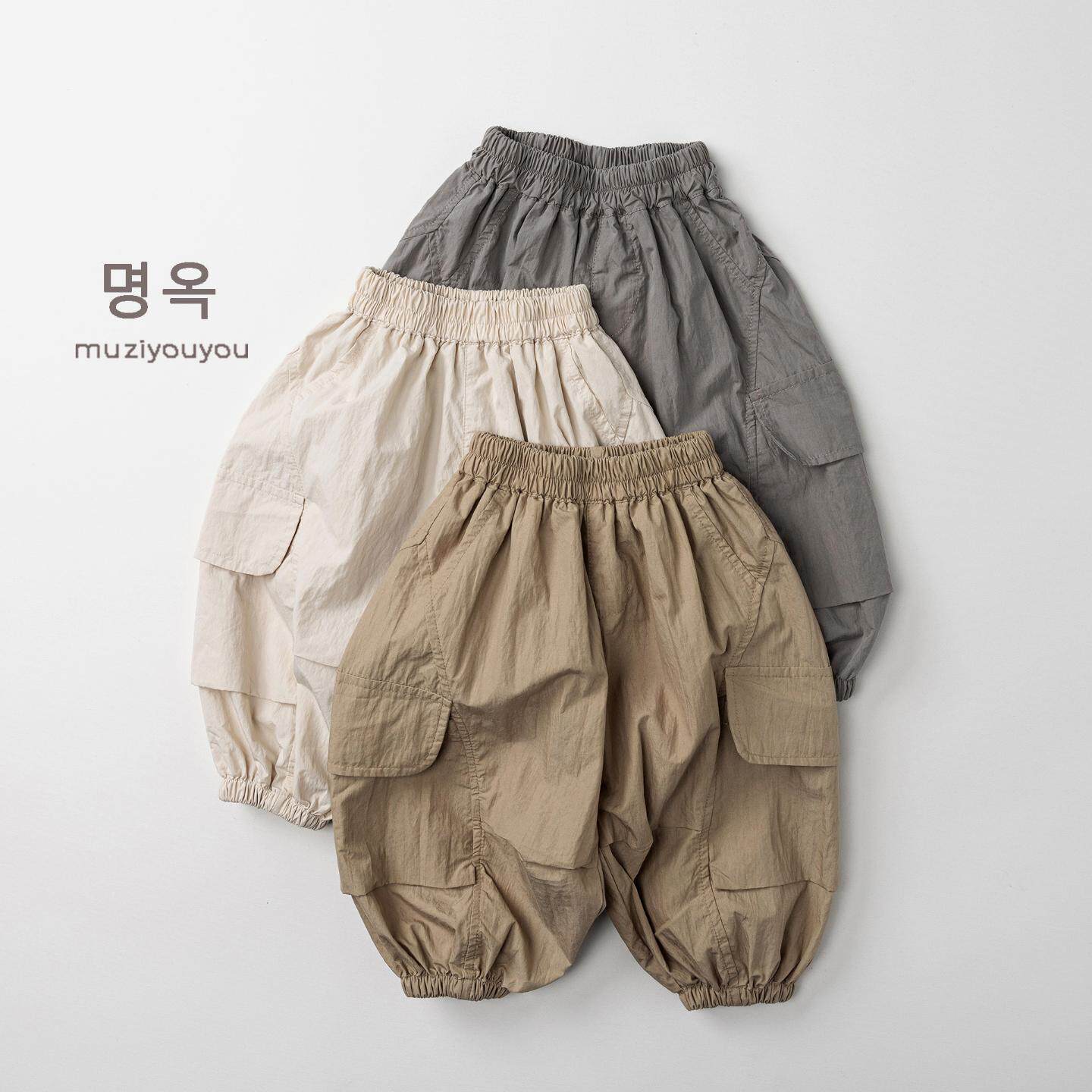 儿童夏季薄款工装户外风裤子男女童新款防蚊长裤中小童宝宝休闲潮