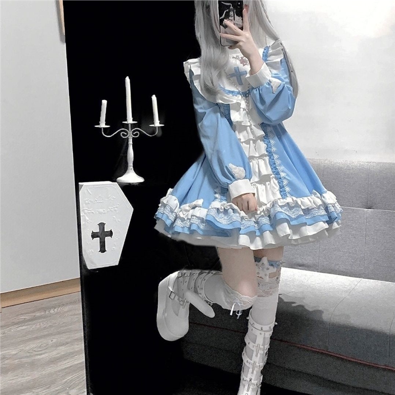 哥特修女风lolita洋装洛丽塔