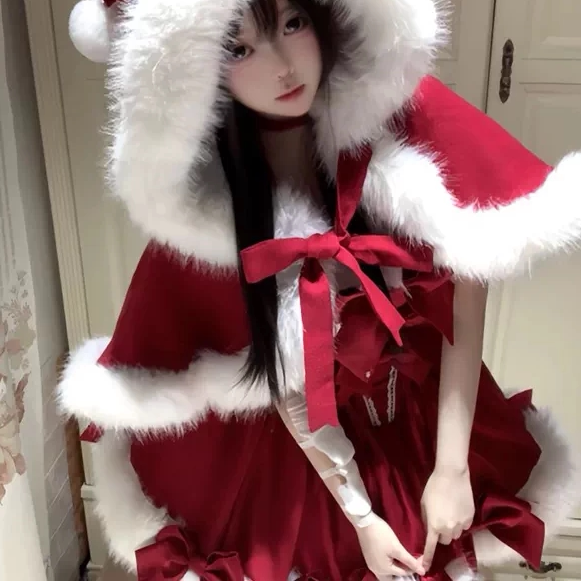 圣诞初雪冬装lolita斗篷套装