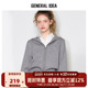 GENERAL 女 短外套微阔收腰上衣秋季 IDEA连帽拉链毛针织开衫 长袖