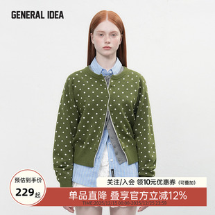 IDEA 拼色波点圆领针织开衫 日系经典 女士 BUMSUK秋新款 GENERAL