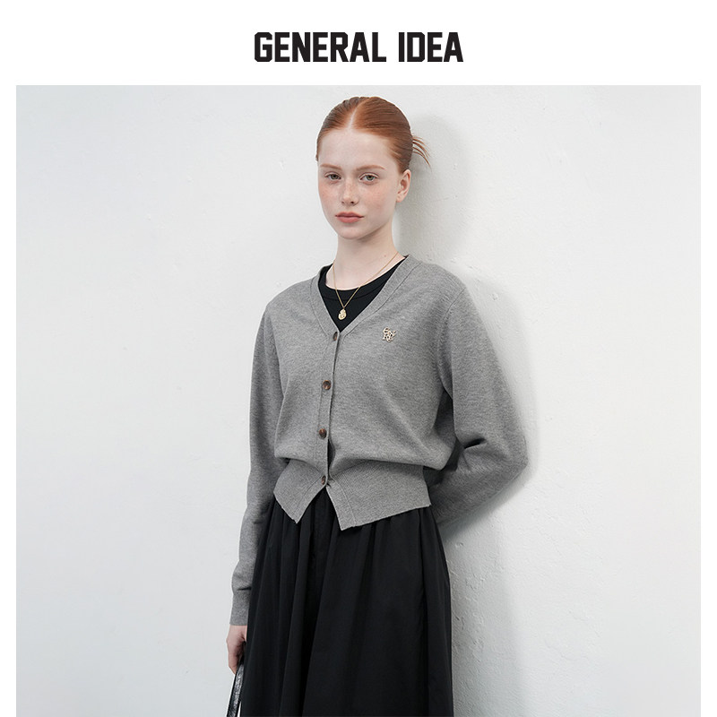 【所有女生的衣橱直播间】GENERAL IDEA慵懒钩花/V领金扣开衫