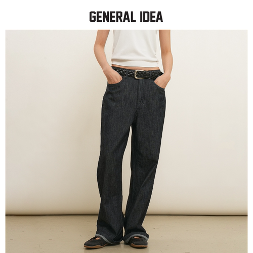 GENERAL IDEA BY BUMSUK女士半阔腿牛仔裤时尚休闲百搭直筒长裤夏