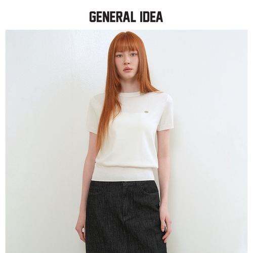 GENERAL IDEA BY BUMSUK女士夏季修身显瘦针织衫短袖休闲短款上衣