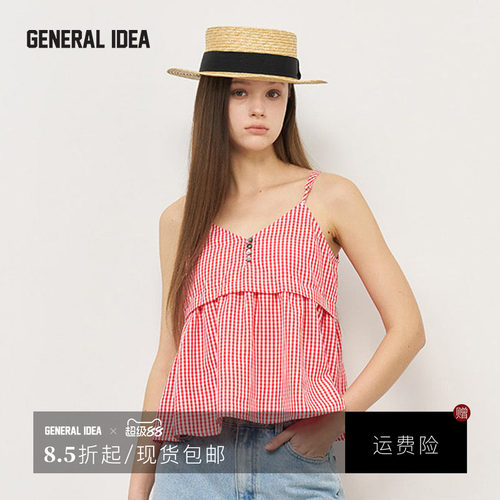 GENERAL IDEA BY BUMSUK 韩国正品 英伦早餐格纹吊带无袖上衣女士