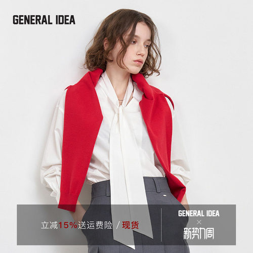 GENERAL IDEA BY BUMSUK 韩国正品 后开衩纽扣设计V领衬衫上衣