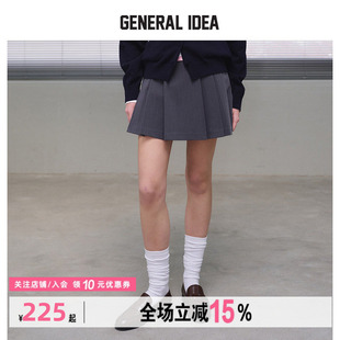 GENERAL IDEA BY BUMSUK夏季女士百褶裙现代休闲百搭迷你短裙子