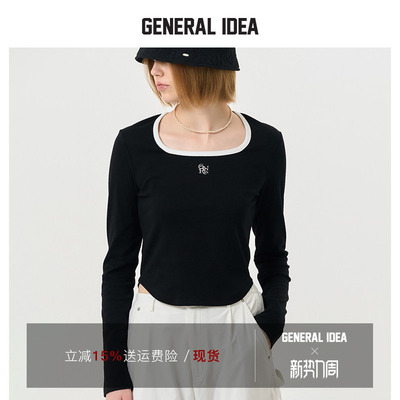 GENERAL IDEA BY BUMSUK 韩国正品 正肩长袖T恤打底衫上衣女士