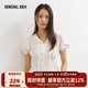 IDEA新款 法式 宫廷风v领泡泡袖 GENERAL 衬衣短袖 设计感收腰上衣女