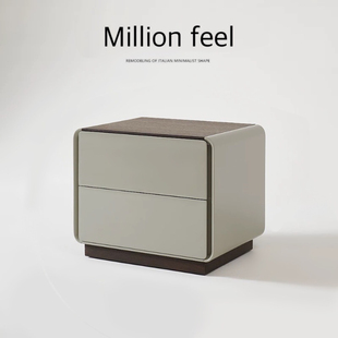 轻奢床头柜 极简床边柜网红ins高级卧室设计师款 Million feel意式