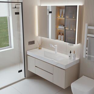 杭州萧山浴室柜2025新款陶瓷一体主卧化妆室洗手池脸盆洗漱台组合