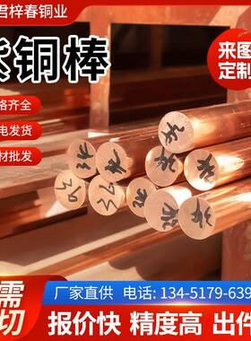 国标T2/T3紫铜棒 接地扁排方条 紫铜板 红铜实心圆棒电解铜可切割