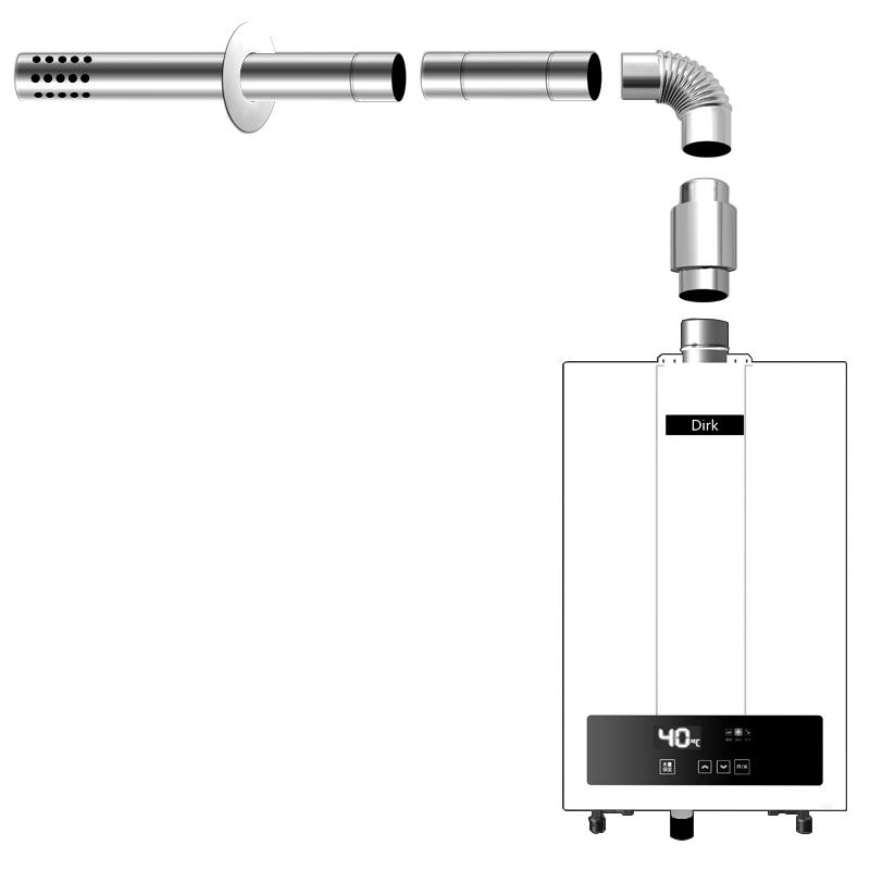 201/304不锈钢烟管直径6cm热水器排气管弯头防风帽冲孔出墙管烟囱