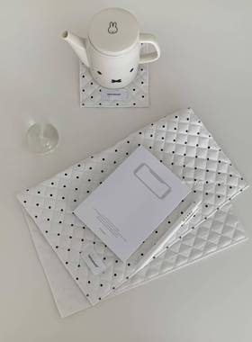 henceforth｛Dottie｝桌垫波点绗缝密拷餐垫杯垫桌面装饰韩系ins