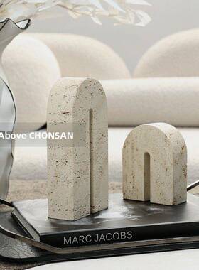 Wabi-Sabi风格Normcore创意简约现代办公室书柜书柜样板房软装饰