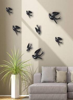 意大利Normcore立体声鸟墙挂装饰简单的客厅背景墙挂装饰燕子墙装