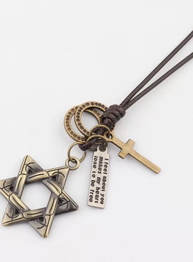 六芒星毛衣链长款百搭简约蜡绳秋冬网红同款复古春夏民族风文艺