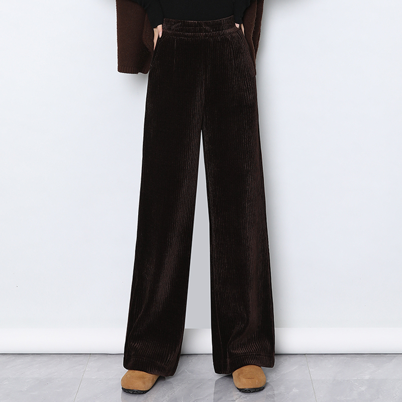 直筒裤高腰休闲裤大码裤子加绒休闲百搭显瘦长裤2025秋冬新款长裤