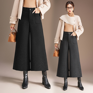 百搭宽松2025年新款 妈妈休闲裤 女简约显瘦时尚 高腰秋冬加厚阔腿裤