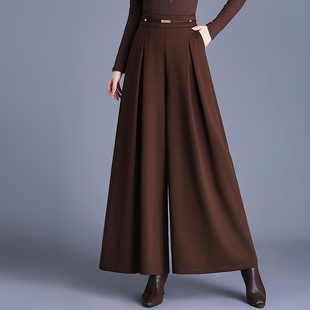 垂感休闲裤 子显瘦高腰托地裤 2025秋冬提花大脚裤 垂感阔腿裤