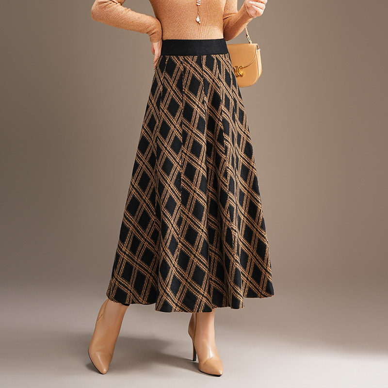 设计感复古气质格纹a字半身裙女2025冬季新款洋气韩版显瘦中长裙,女装/女士精品,半身裙,淘宝优惠券,粉丝福利购,淘宝优惠卷