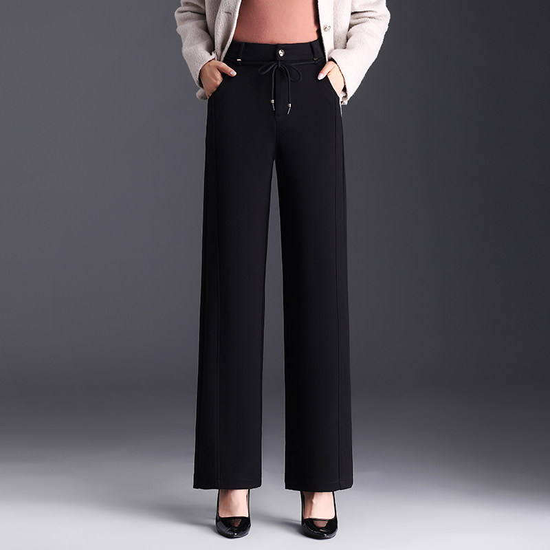 阔腿裤女秋季新款高腰宽松胖mm裤子显瘦休闲西装裤黑色垂感直筒裤,女装/女士精品,休闲裤,淘宝优惠券,粉丝福利购,淘宝优惠卷