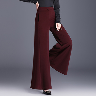 阔腿裤女高腰大脚裤子2025新款冬季加绒宽松显瘦长款拖地喇叭裤裙