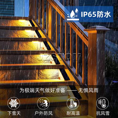 跨热销楼梯灯地梯脚照明阶台灯庭院境花园阳台太NX-SL219阳能阶灯
