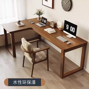 实木转角书桌现代简约拐角靠墙卧室家用学生学公桌现代电脑桌