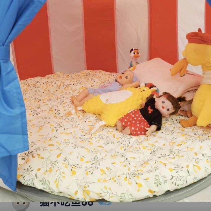 儿童纯棉花帐篷床垫褥子垫子圆床圆形被褥垫爬行铺地垫子可拆洗图片