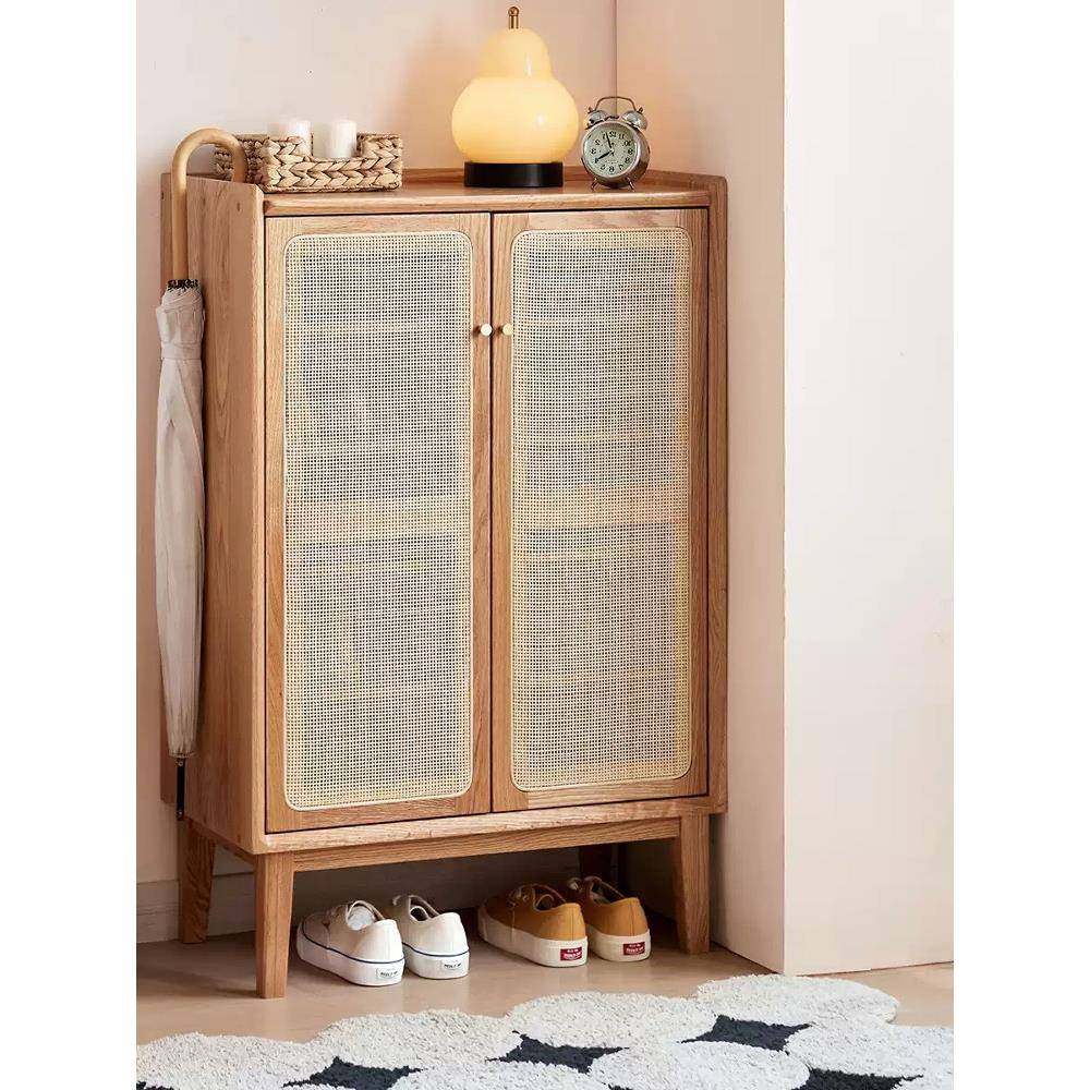 实木鞋柜家用橡木门储物柜客厅入口原木储物柜鞋架藤入口柜,住宅家具,鞋柜,淘宝优惠券,粉丝福利购,淘宝优惠卷