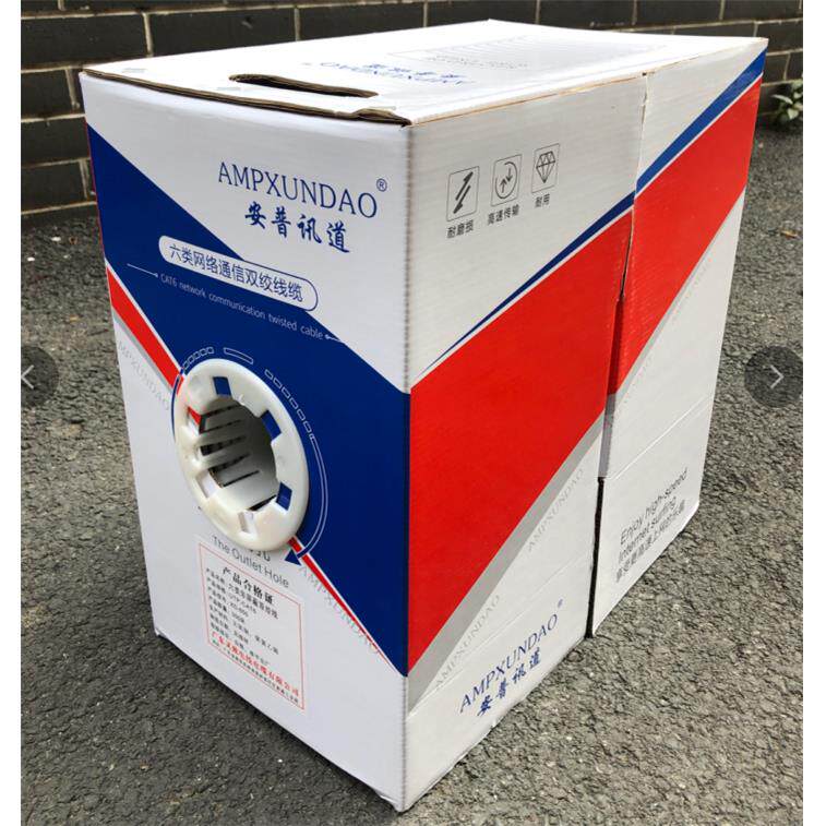 安普讯道六类千兆全铜网线 4*2*0.57线径网线 无氧铜达标过测试