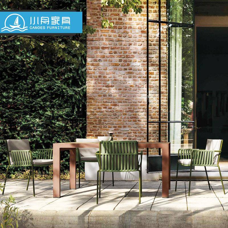 户外简约桌椅别墅庭院防水防晒绳编椅子组合露天天台花园室外家具